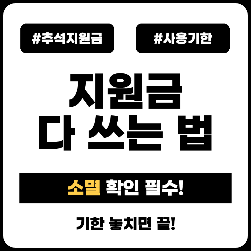 추석 지원금 받았다면? 사용기한·사용처 놓치지 않는 법 chuseok-subsidy-deadline